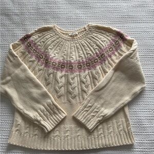 Splendid Cream and Pink Women's Sweater